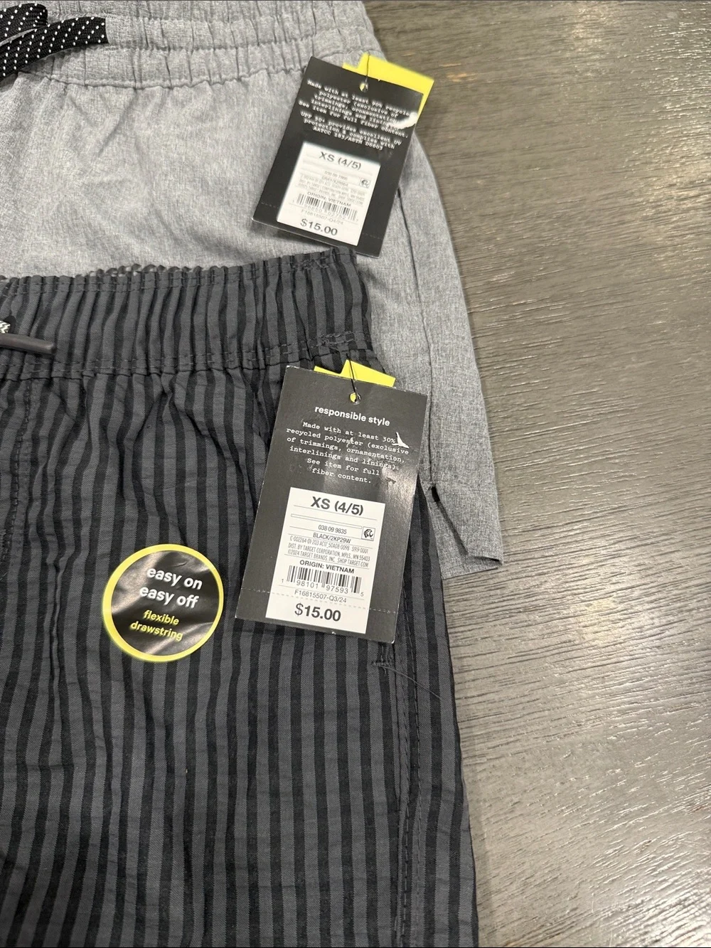 Pack 2 Short Swim Grey & Charcoal Striped -Art Class